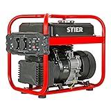 STIER Stromerzeuger SNS-200, Strom Generator, 10l Tankvolumen, 23 Kg, Stromerezuger leise mit 65 dB(A), 4-Takt Motor,...