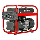 STIER Stromerzeuger SNS-200, Strom Generator, 10l Tankvolumen, 23 Kg, Stromerezuger leise mit 65 dB(A), 4-Takt Motor,...