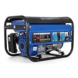 EBERTH 3000 Watt Benzin Stromerzeuger (6,5 PS Benzinmotor, 4-Takt, luftgekühlt, 2x 230V, 1x 12V, Seilzugstart,...